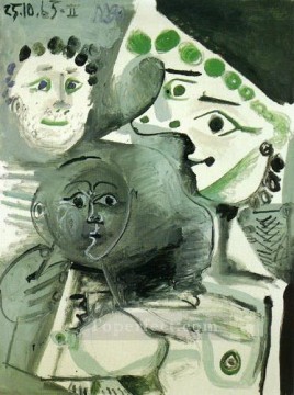 Pablo Picasso Painting - Hombre, madre y niño II 1965 Pablo Picasso